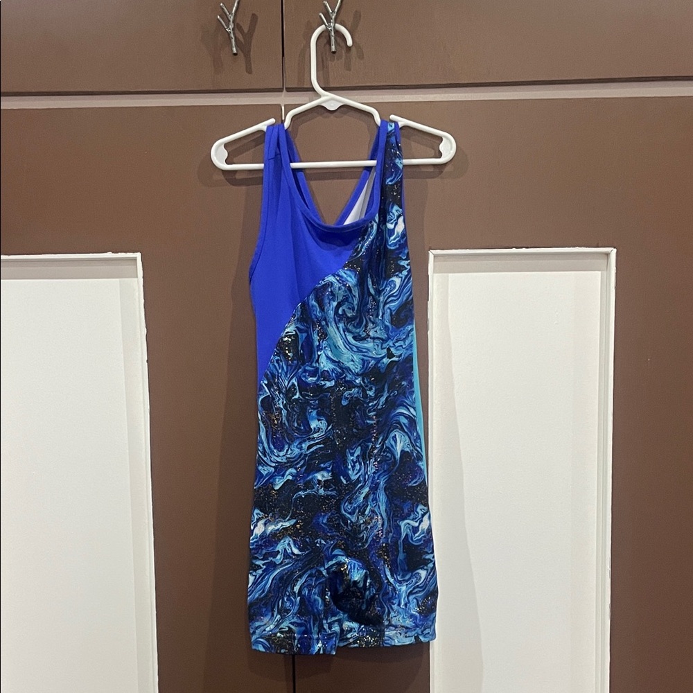 Danskin Blue Swirl Kids Dance and Gymnastics costume